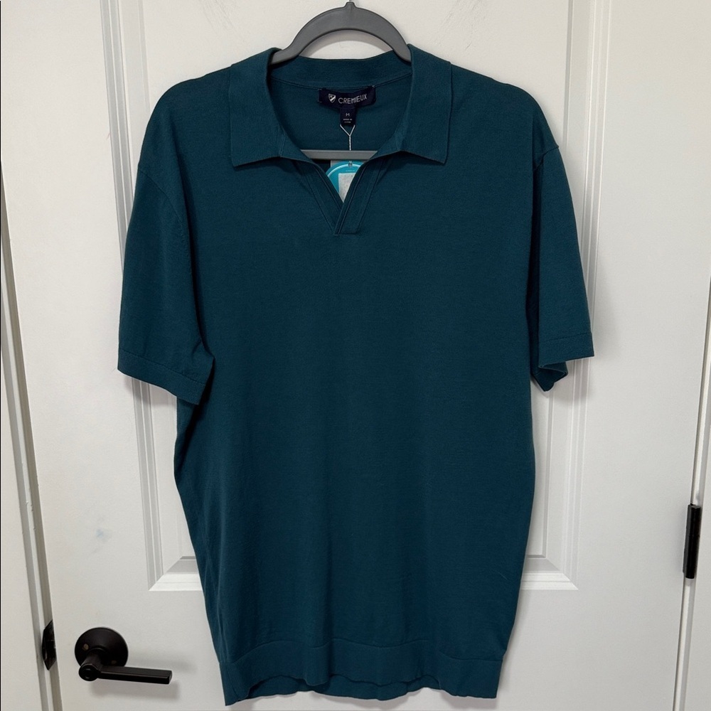 NWT Cremieux Tahiti Collection Teal Polo short sleeve Shirt size Medium